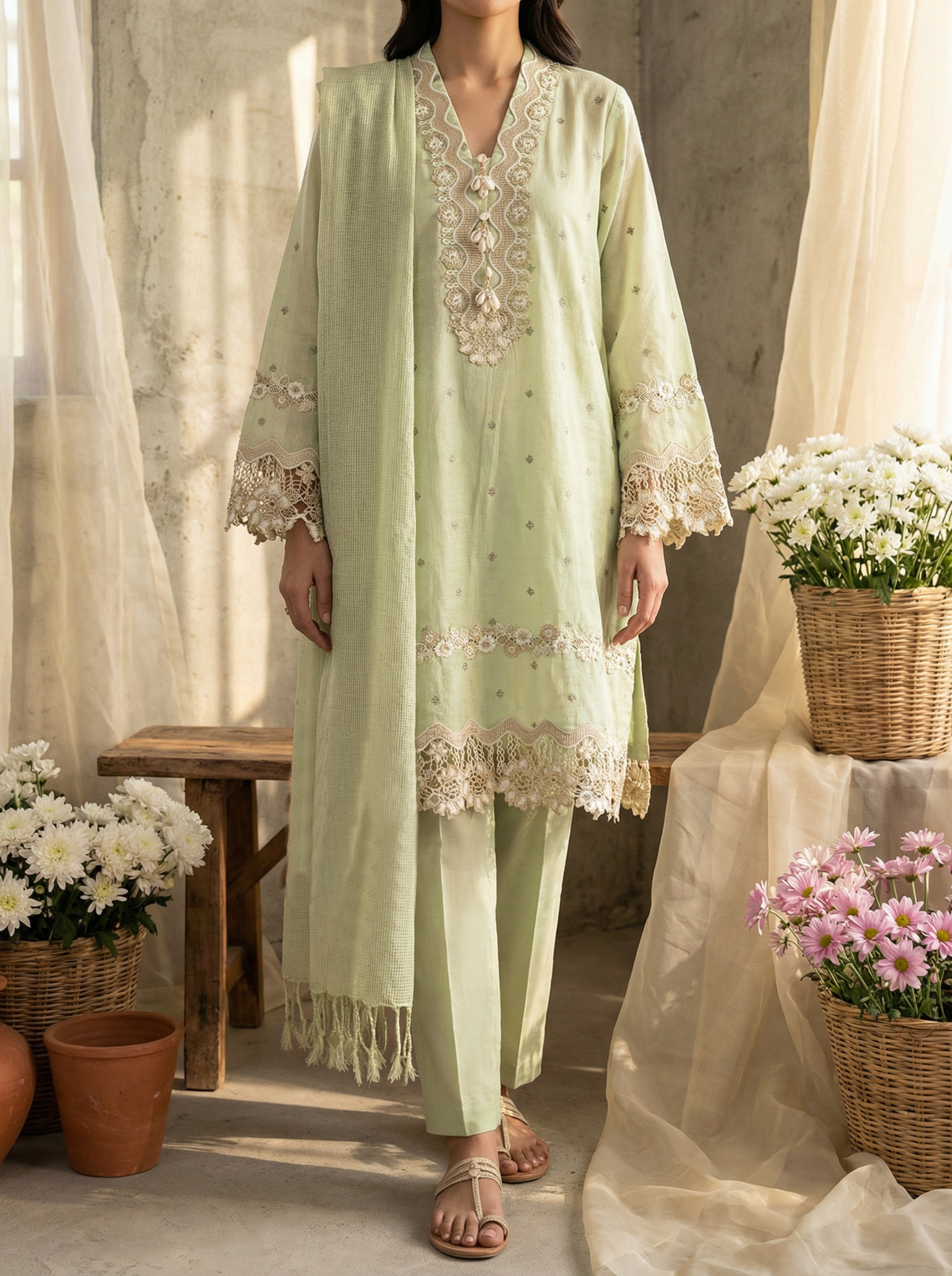 3-Piece Embroidered Suit