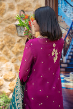 3-Piece EMBROIDERED SUIT - Mulberry Pink