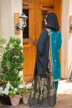 3-Piece EMBROIDERED SUIT - Zircon Blue