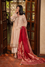 3-Piece EMBROIDERED SUIT - Royal Ivory