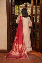 3-Piece EMBROIDERED SUIT - Royal Ivory