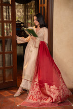 3-Piece EMBROIDERED SUIT - Royal Ivory