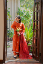 3-Piece EMBROIDERED SUIT - Copper Glow
