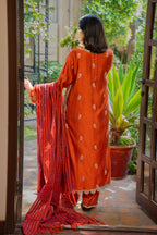 3-Piece EMBROIDERED SUIT - Copper Glow