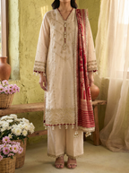 3-Piece EMBROIDERED SUIT - Royal Ivory