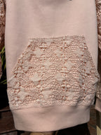 GUIPURE HOODIE - BLUSH-PEACH