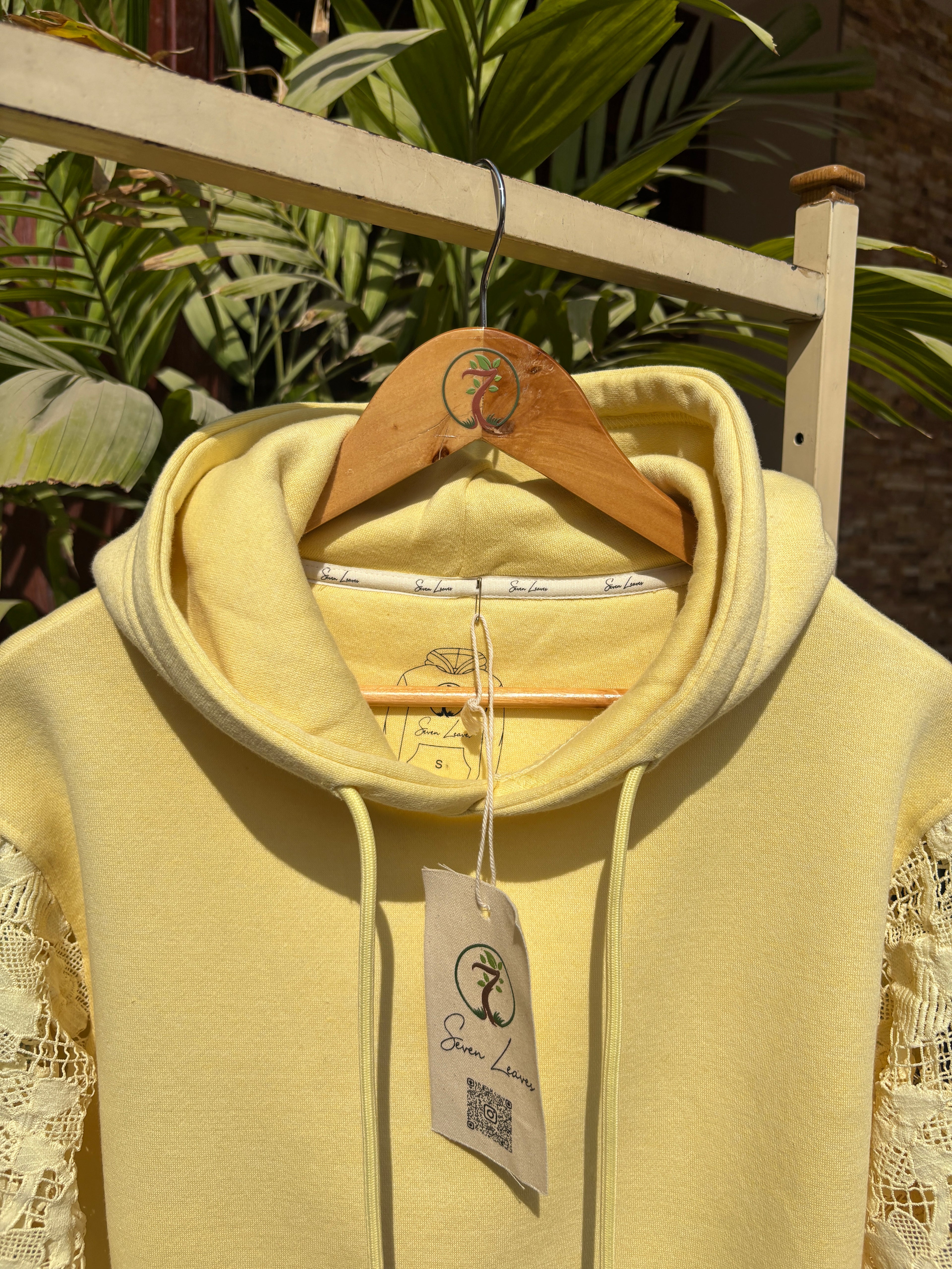 GUIPURE HOODIE - BUTTER YELLOW
