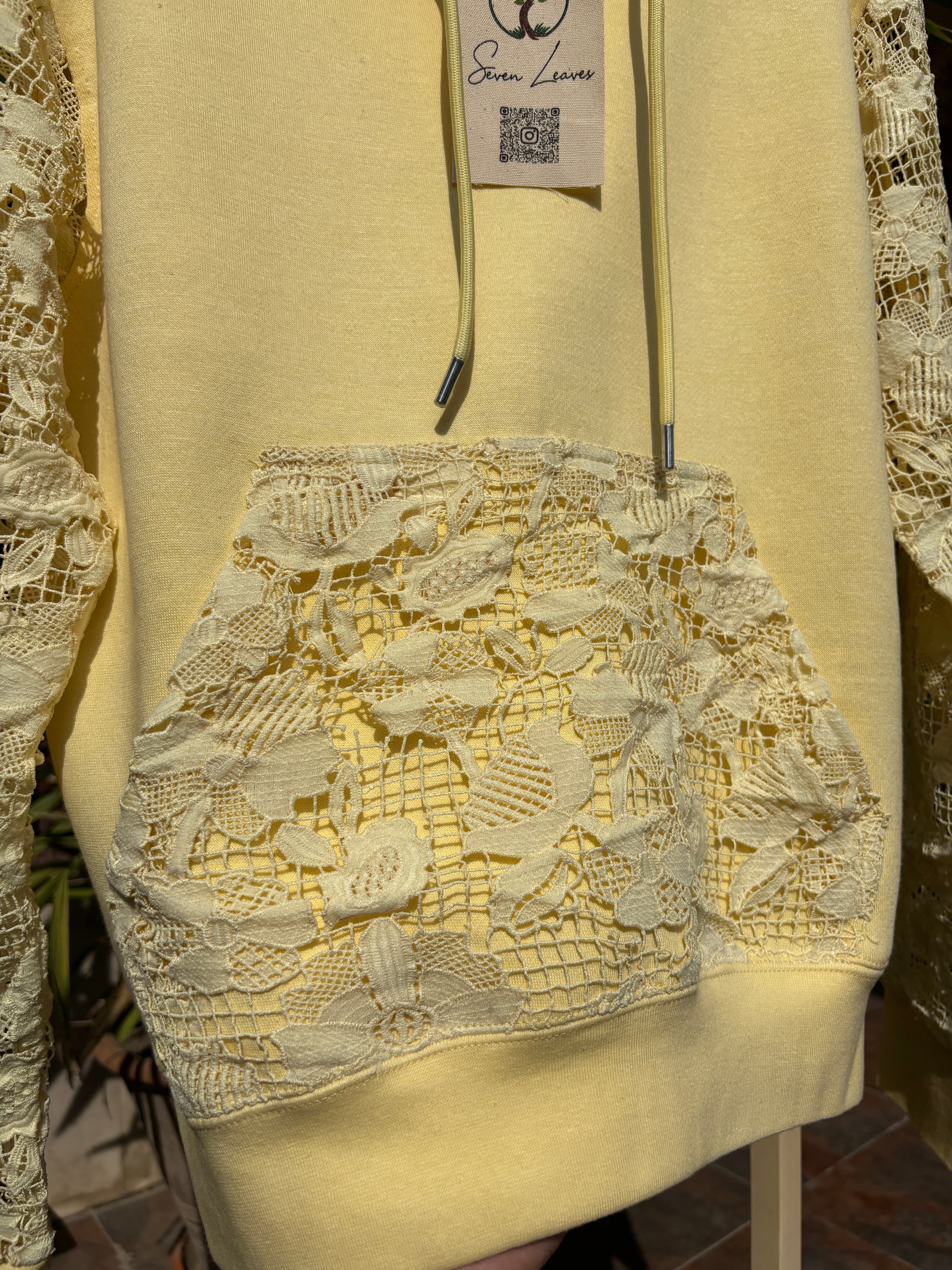 GUIPURE HOODIE - BUTTER YELLOW