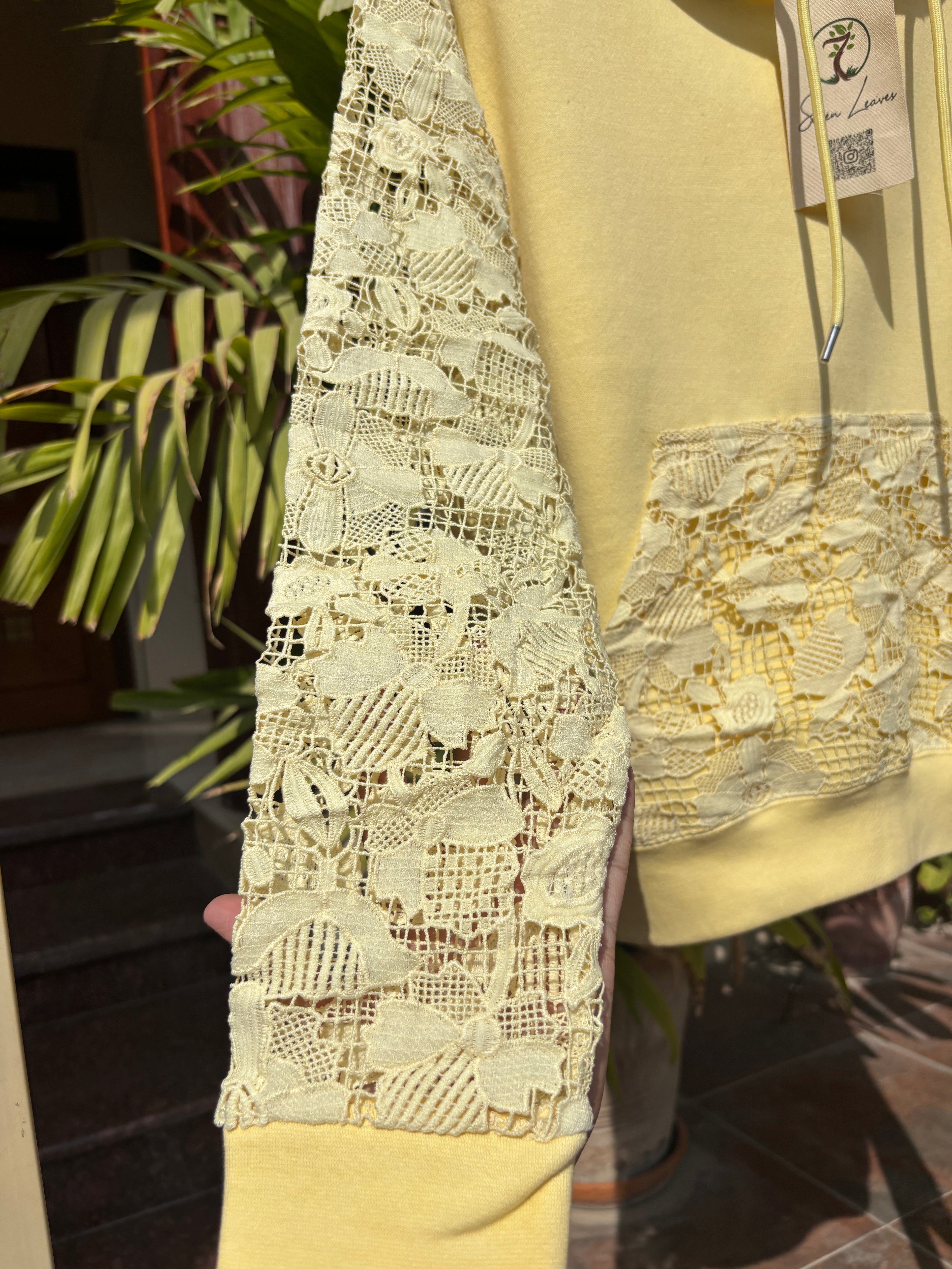 GUIPURE HOODIE - BUTTER YELLOW