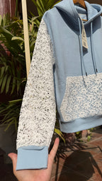 GUIPURE HOODIE - DAY TIME BLUE