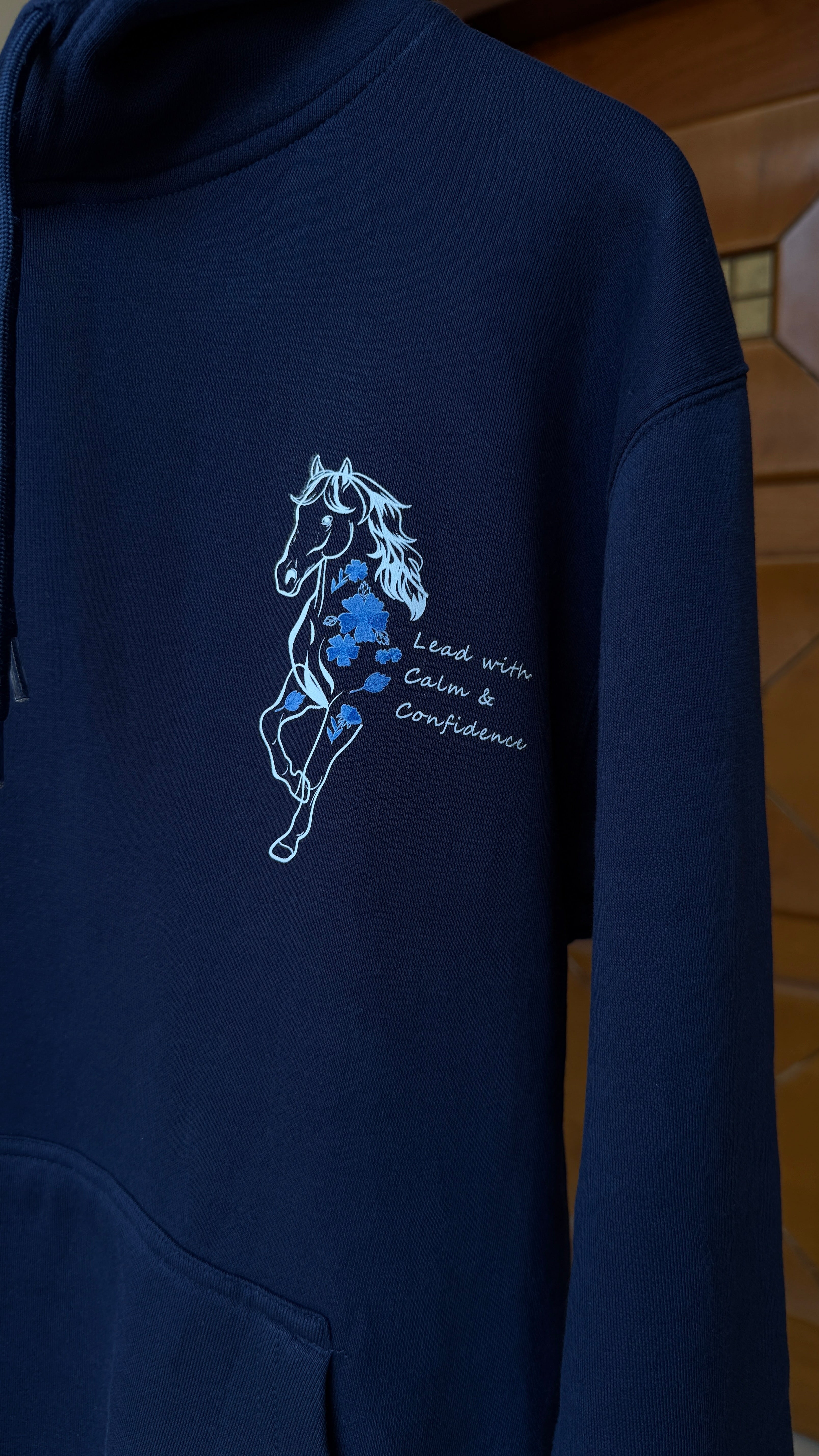 PRINTED HOODIE - NAVY