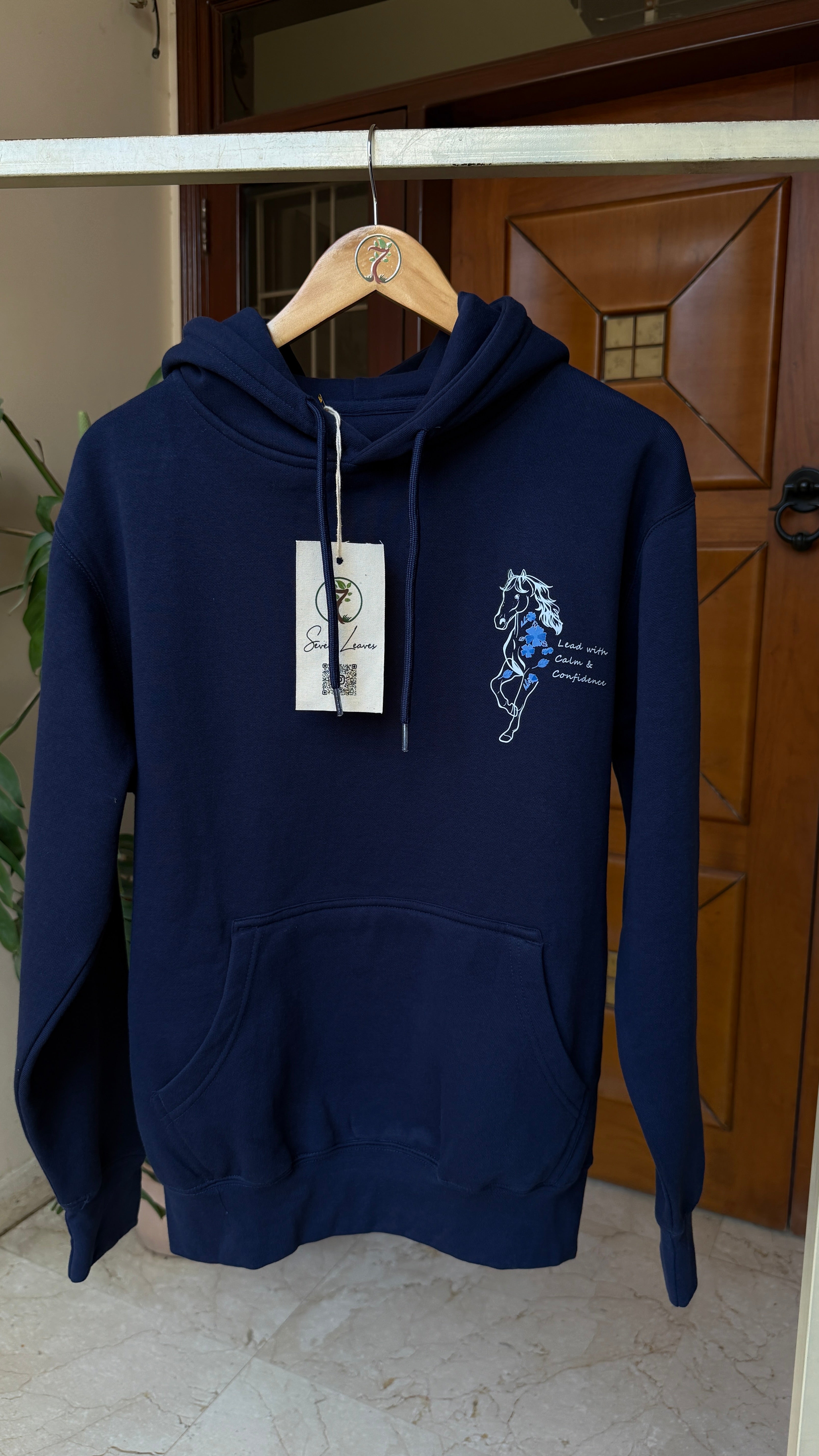 PRINTED HOODIE - NAVY