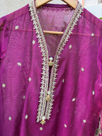 3-Piece EMBROIDERED SUIT - Mulberry Pink