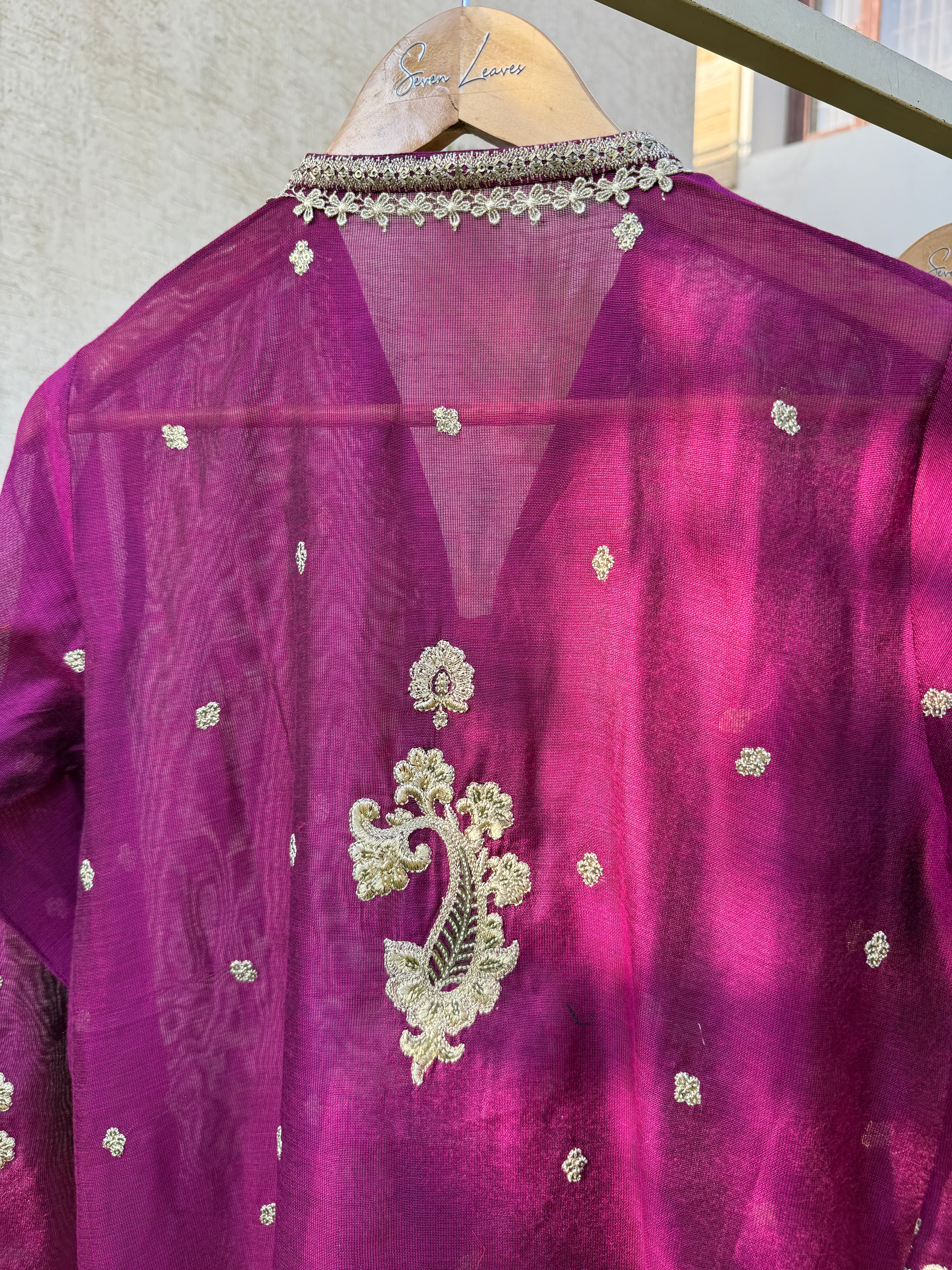 3-Piece EMBROIDERED SUIT - Mulberry Pink