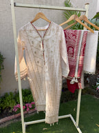 3-Piece EMBROIDERED SUIT - Royal Ivory