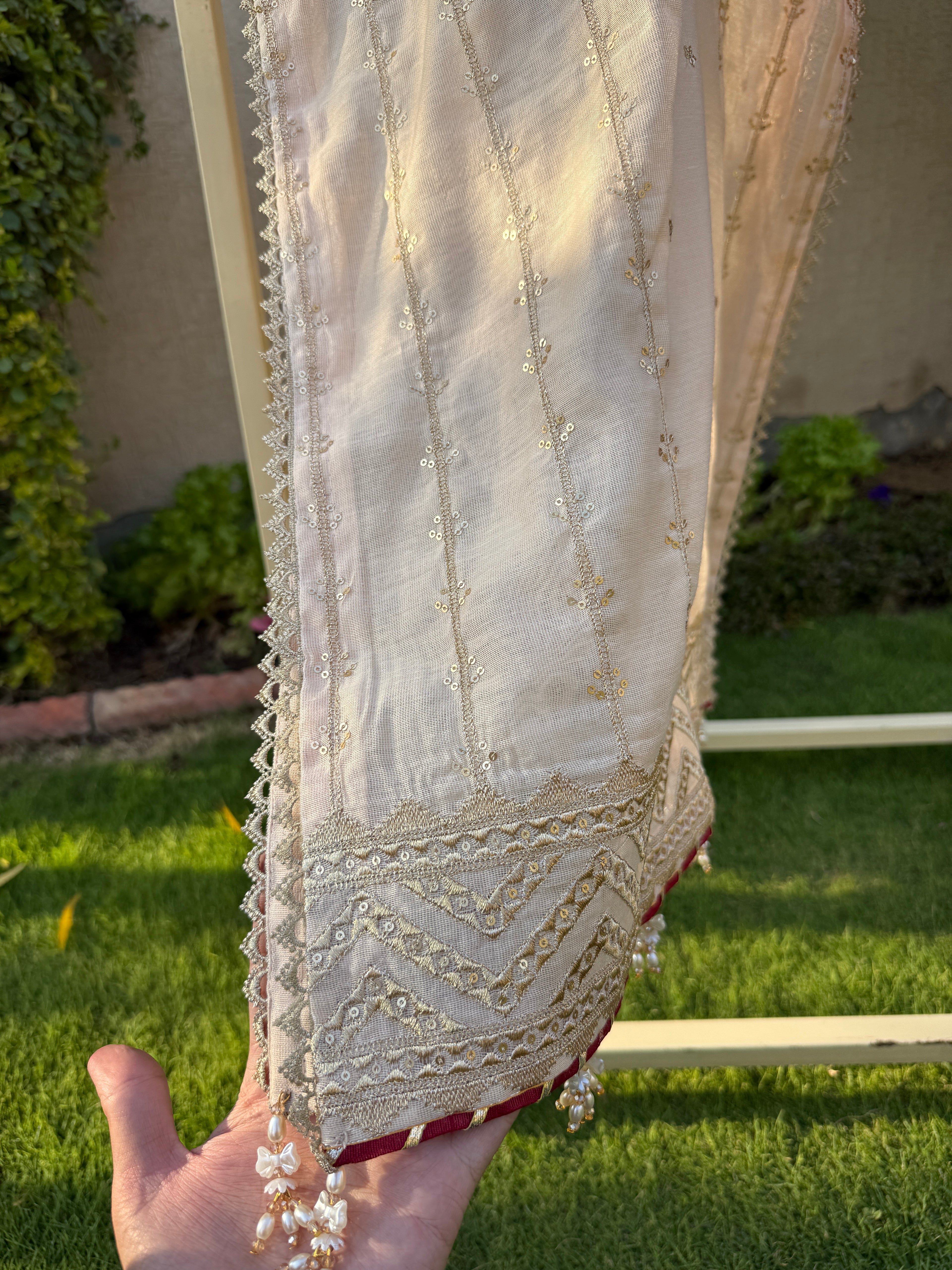 3-Piece EMBROIDERED SUIT - Royal Ivory