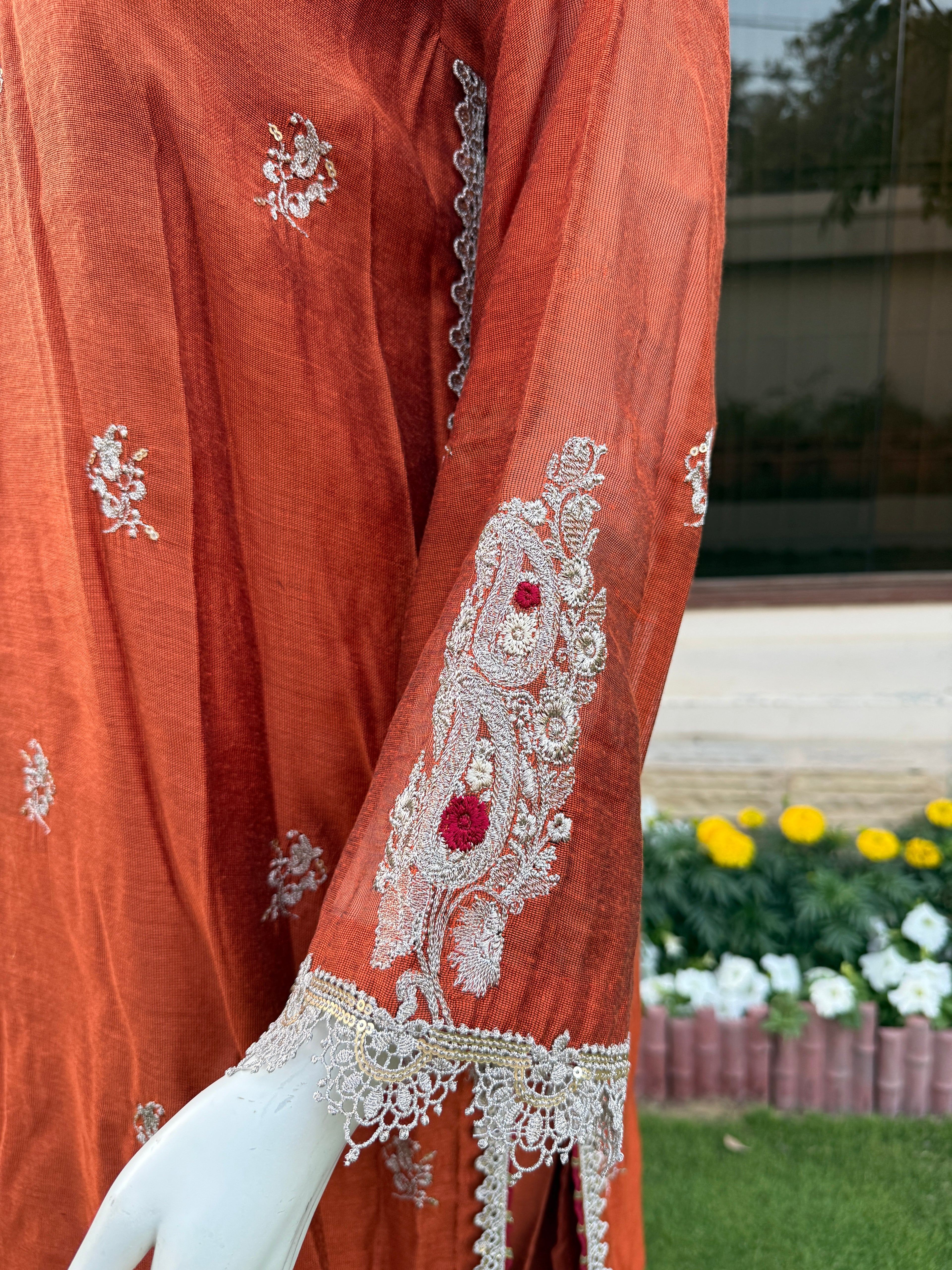 3-Piece EMBROIDERED SUIT - Copper Glow