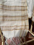 3-Piece HAND WOVEN KHADDI SUIT -Pearl White