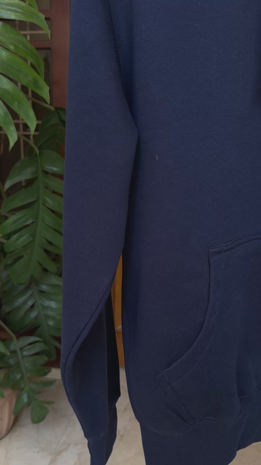 PRINTED HOODIE - NAVY